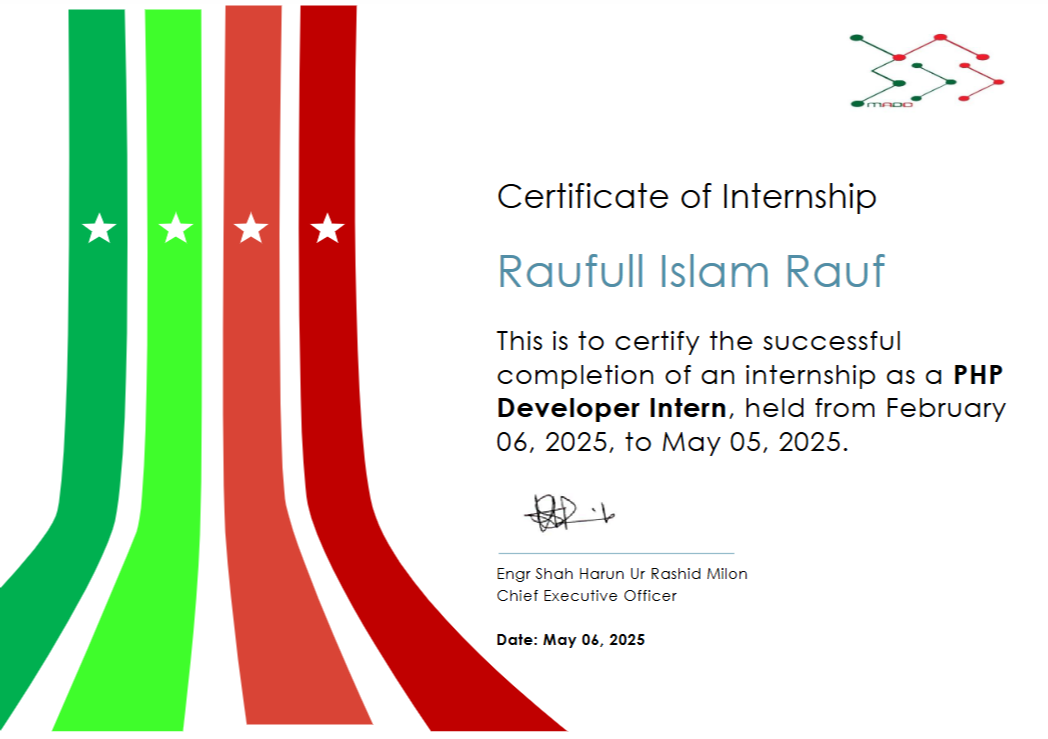 Certificate of Internship